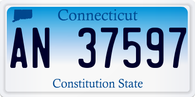 CT license plate AN37597