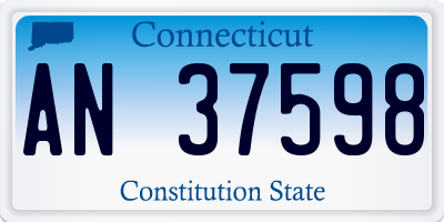 CT license plate AN37598