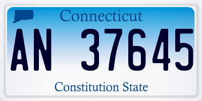 CT license plate AN37645