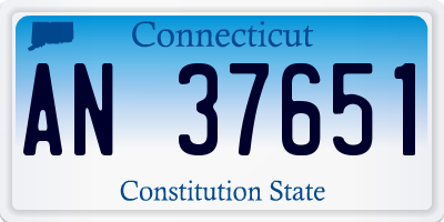 CT license plate AN37651
