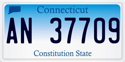 CT license plate AN37709