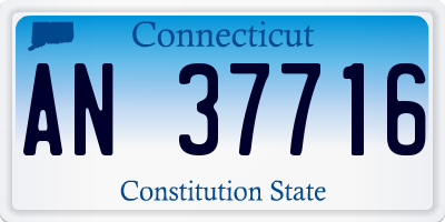 CT license plate AN37716
