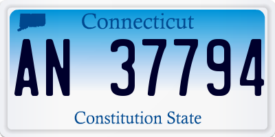 CT license plate AN37794
