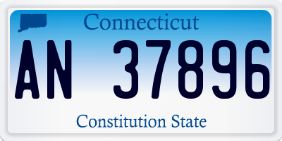 CT license plate AN37896