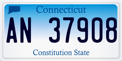 CT license plate AN37908