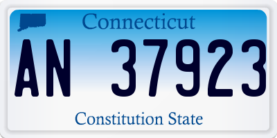 CT license plate AN37923