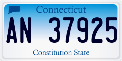 CT license plate AN37925
