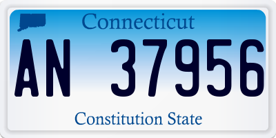 CT license plate AN37956