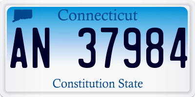 CT license plate AN37984