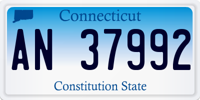 CT license plate AN37992