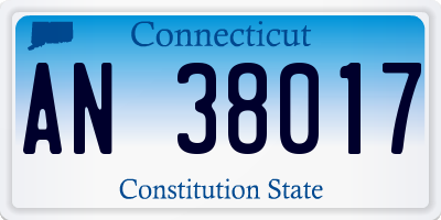 CT license plate AN38017