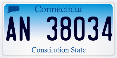 CT license plate AN38034