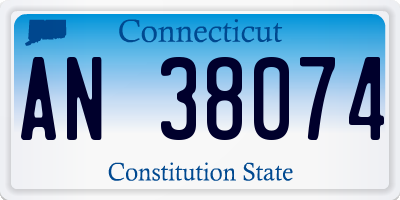 CT license plate AN38074