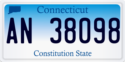 CT license plate AN38098
