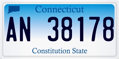 CT license plate AN38178