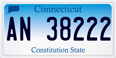CT license plate AN38222