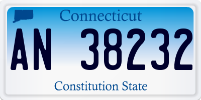 CT license plate AN38232