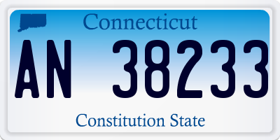 CT license plate AN38233