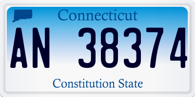 CT license plate AN38374