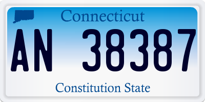 CT license plate AN38387
