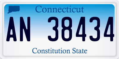 CT license plate AN38434
