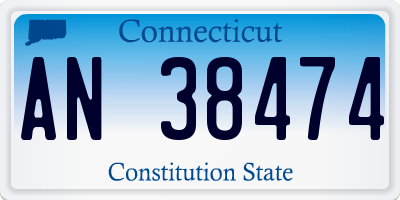 CT license plate AN38474