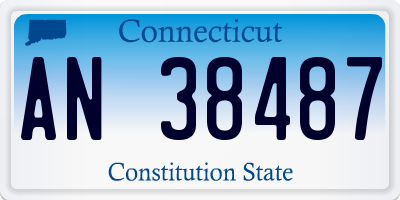 CT license plate AN38487