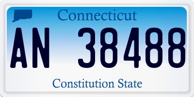 CT license plate AN38488