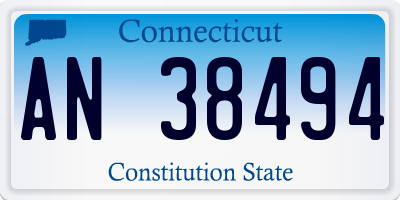 CT license plate AN38494