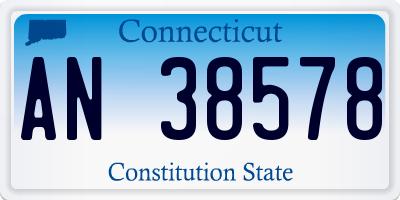 CT license plate AN38578