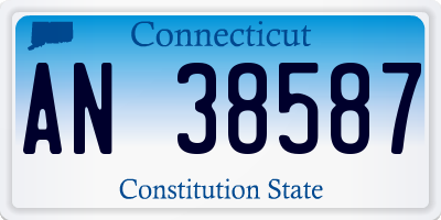 CT license plate AN38587