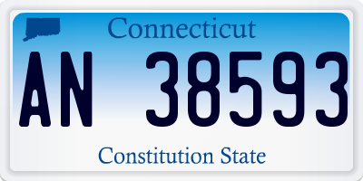 CT license plate AN38593