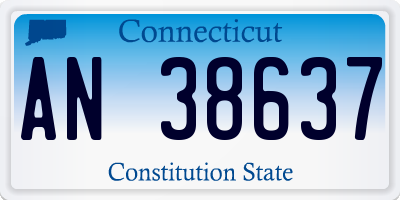 CT license plate AN38637