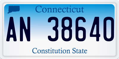CT license plate AN38640