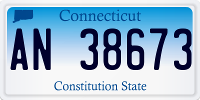 CT license plate AN38673
