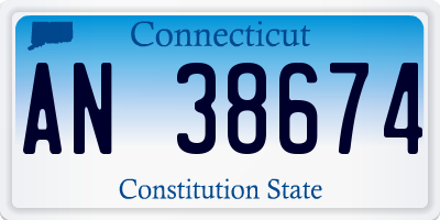 CT license plate AN38674