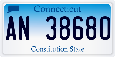 CT license plate AN38680