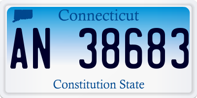 CT license plate AN38683