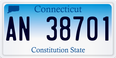 CT license plate AN38701