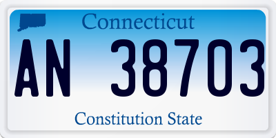 CT license plate AN38703
