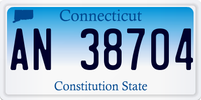 CT license plate AN38704