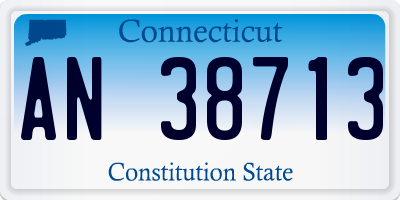 CT license plate AN38713