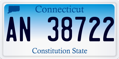 CT license plate AN38722