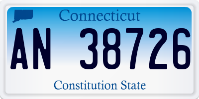 CT license plate AN38726