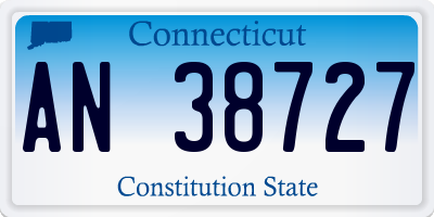 CT license plate AN38727
