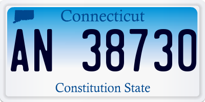 CT license plate AN38730