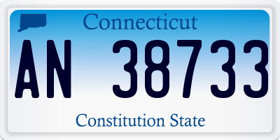 CT license plate AN38733