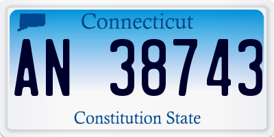 CT license plate AN38743