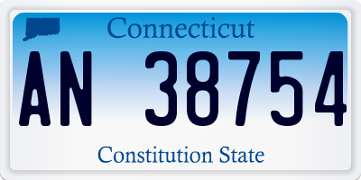 CT license plate AN38754