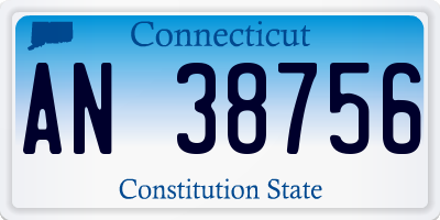 CT license plate AN38756